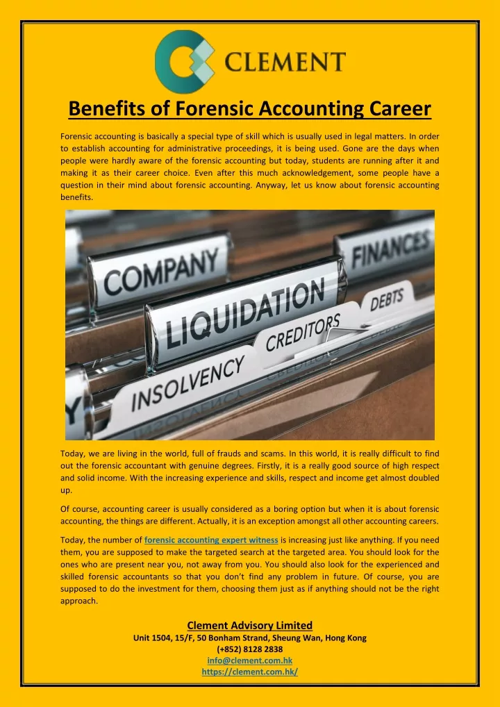 benefits of forensic accounting career