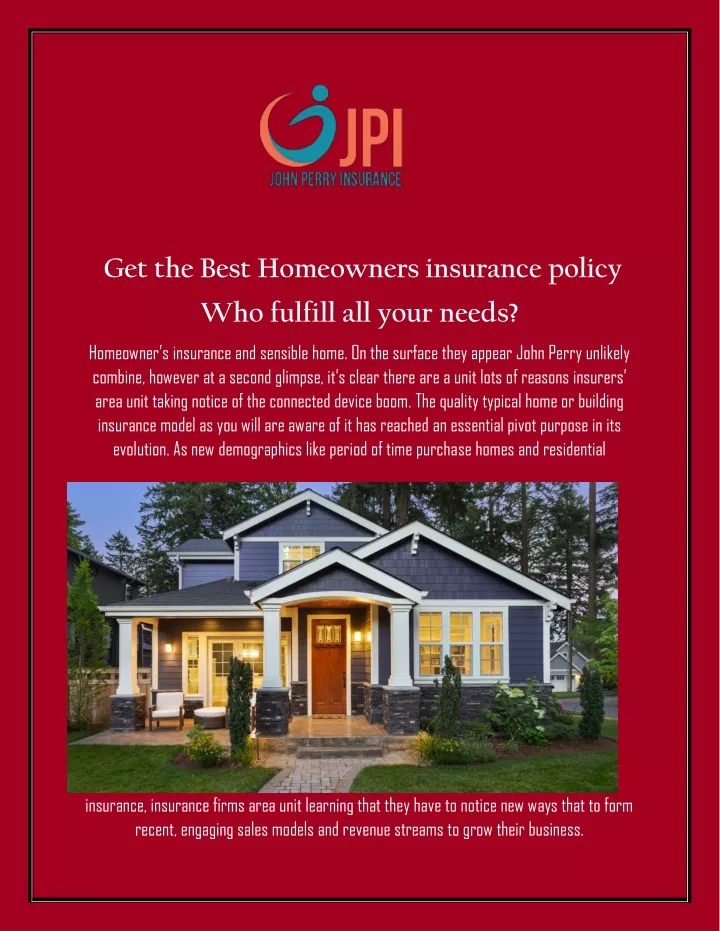 get the best homeowners insurance policy