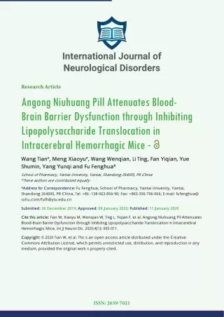 International Journal of Neurological Disorders