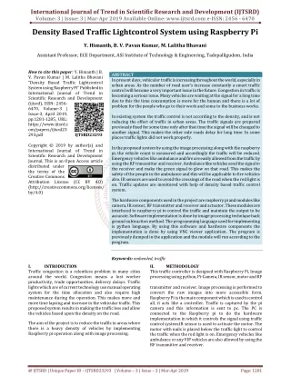 Density Based Traffic Lightcontrol System using Raspberry Pi