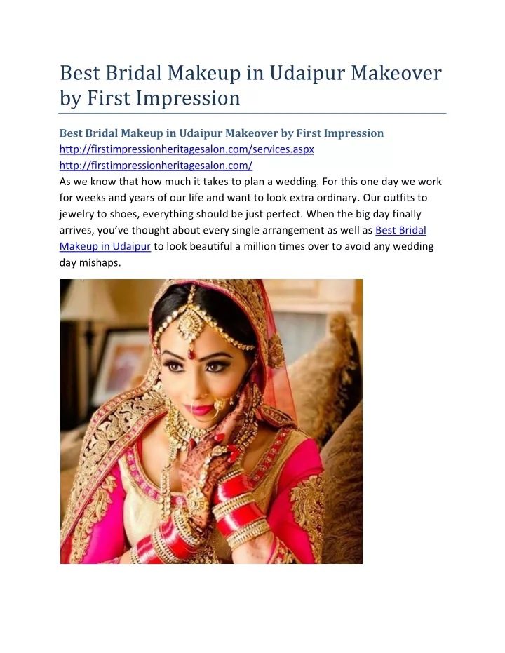 best bridal makeup in udaipur makeover by first
