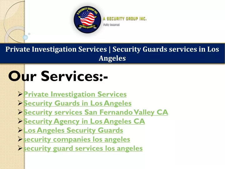private investigation services security guards