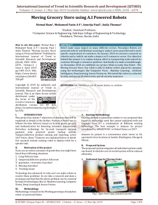 Moving Grocery Store using A.I Powered Robots