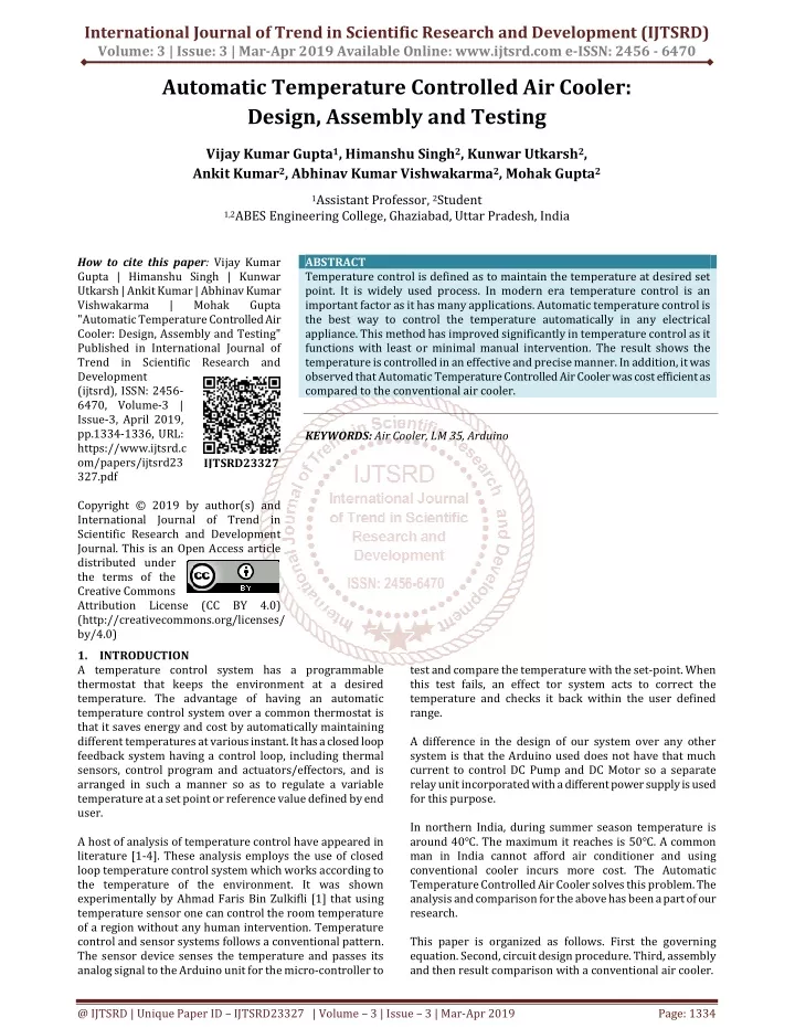 international journal of trend in scientific