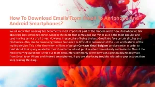 How To Download Emails From Gmail To An Iphone And Android Smartphones?
