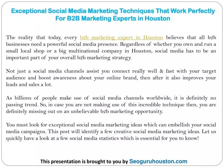 exceptional social media marketing techniques