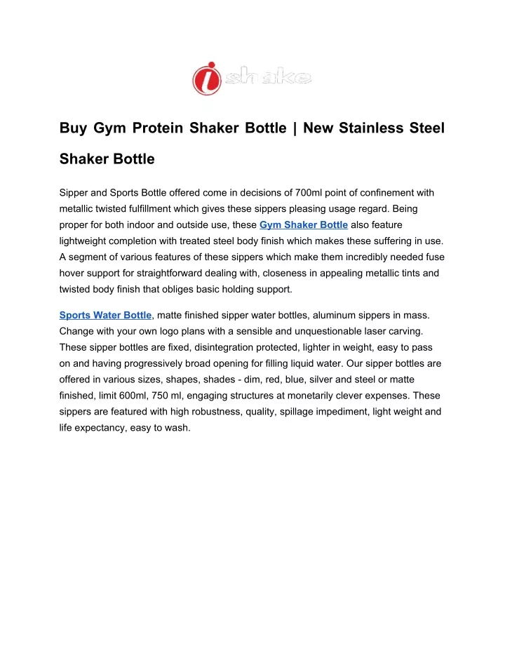 buy gym protein shaker bottle new stainless steel