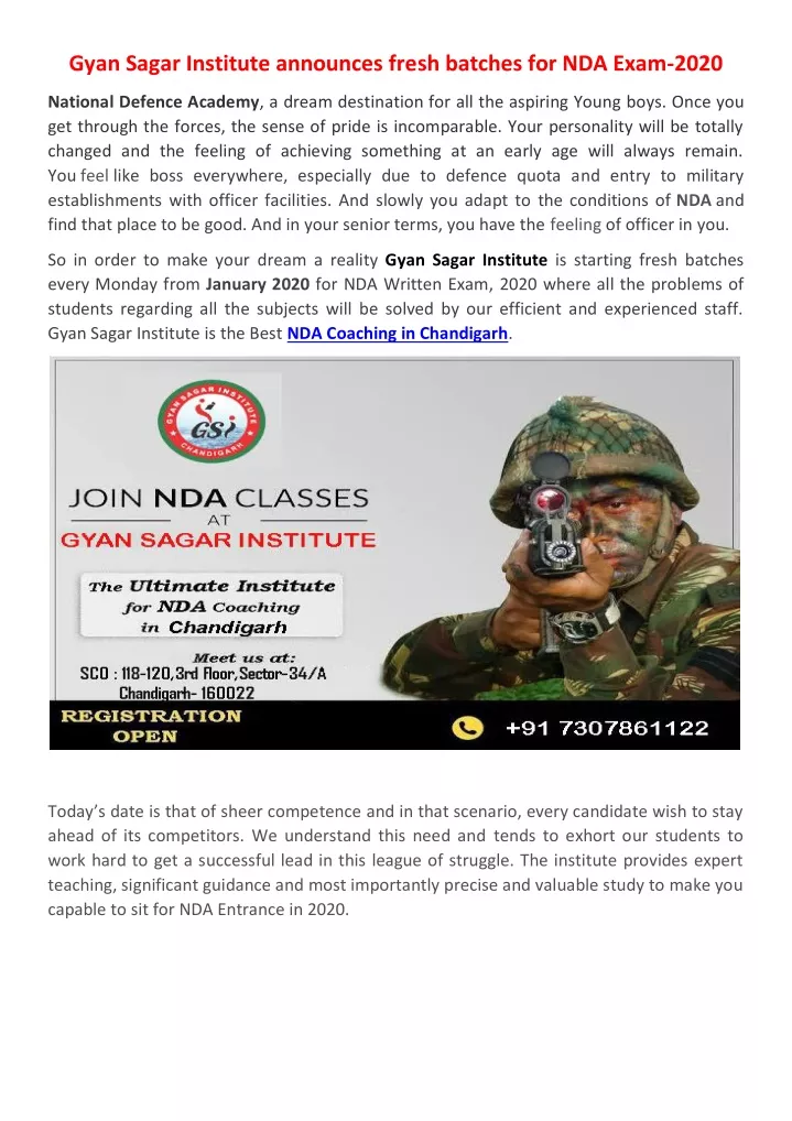 gyan sagar institute announces fresh batches