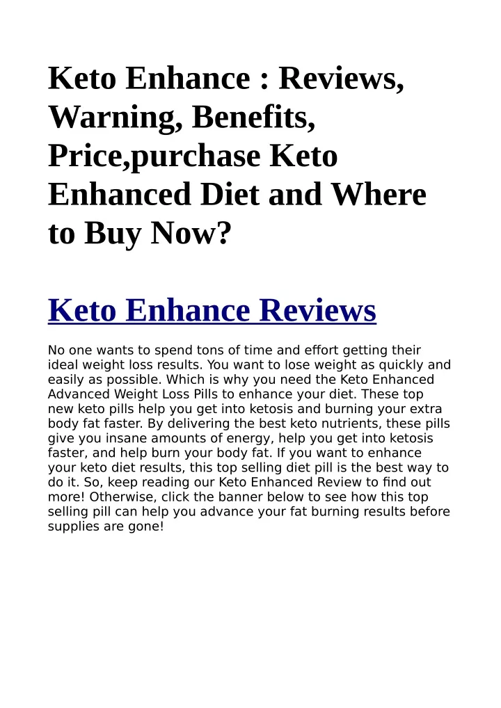 keto enhance reviews warning benefits price