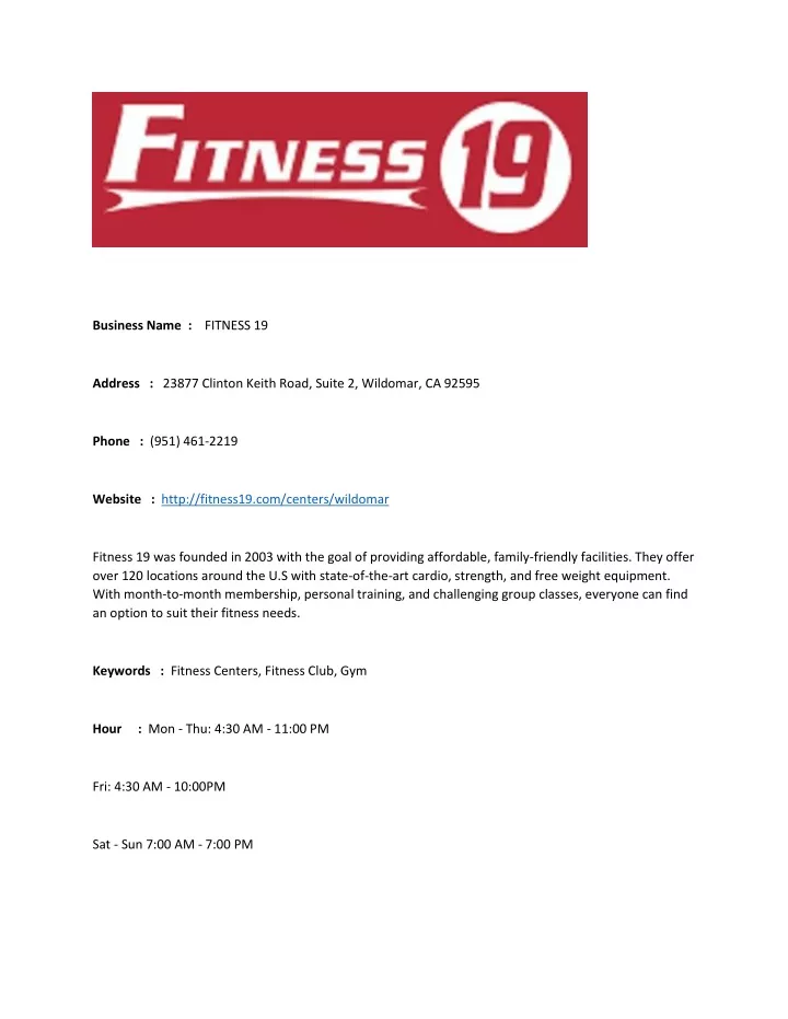 business name fitness 19