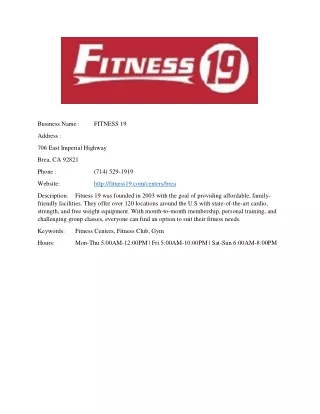 FITNESS 19