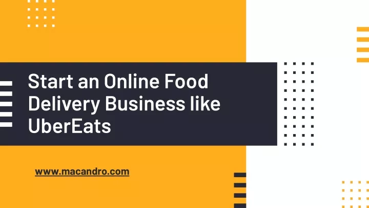 start an online food delivery business like
