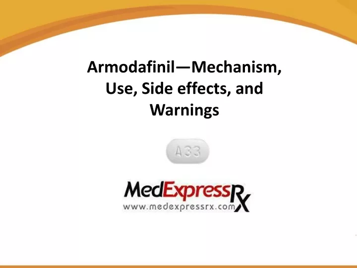 armodafinil mechanism use side effects