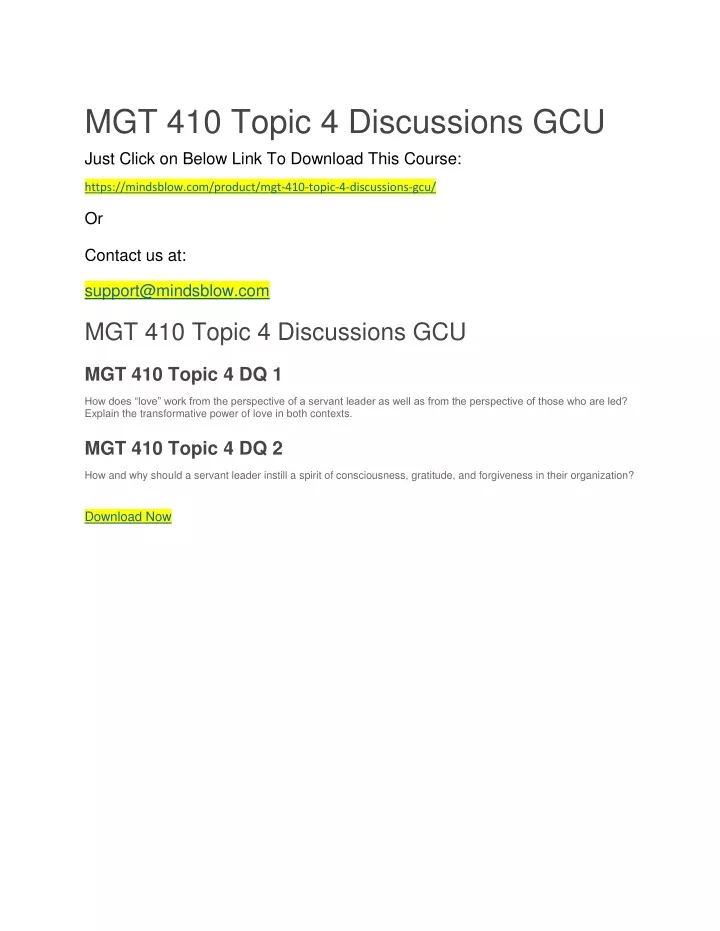 mgt 410 topic 4 discussions gcu just click