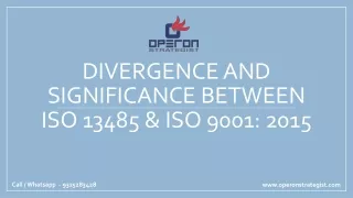 divergence and significance between iso 13485
