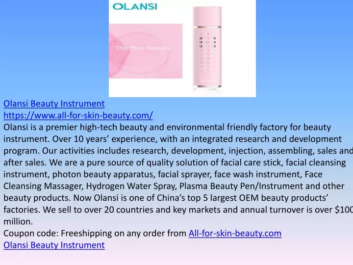 olansi beauty instrument https www all for skin