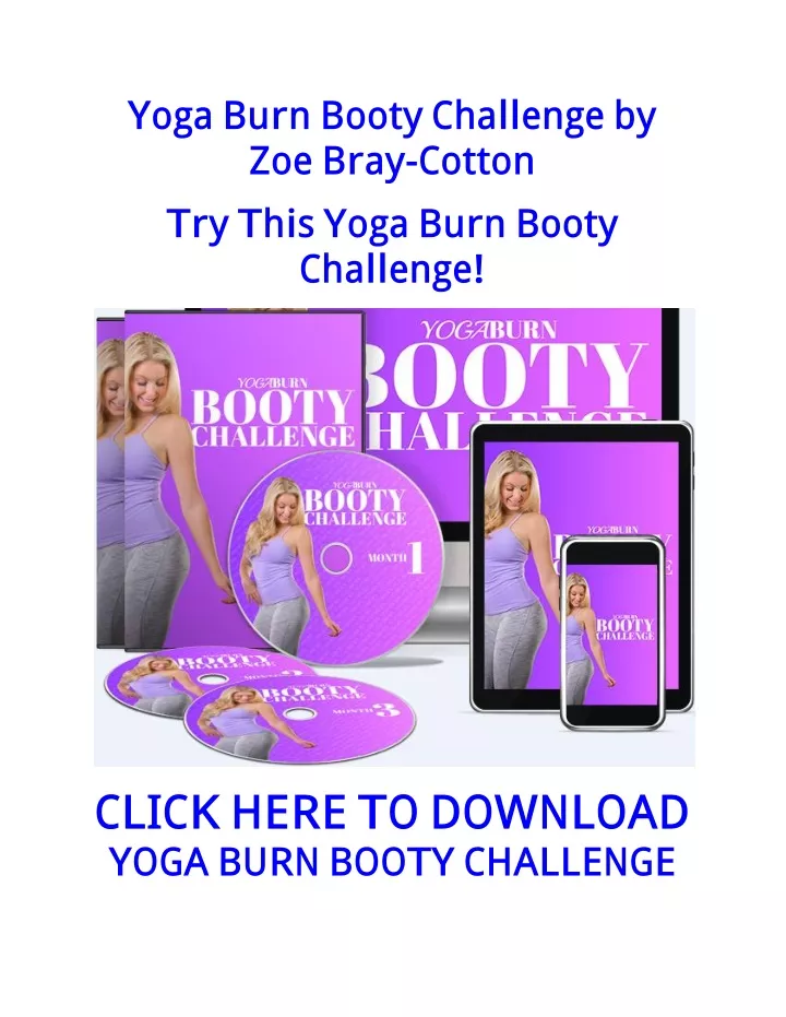 yoga burn booty challenge by zoe bray cotton