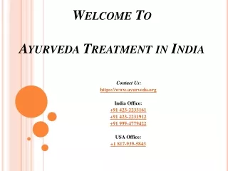 Ayurveda Treatment in India