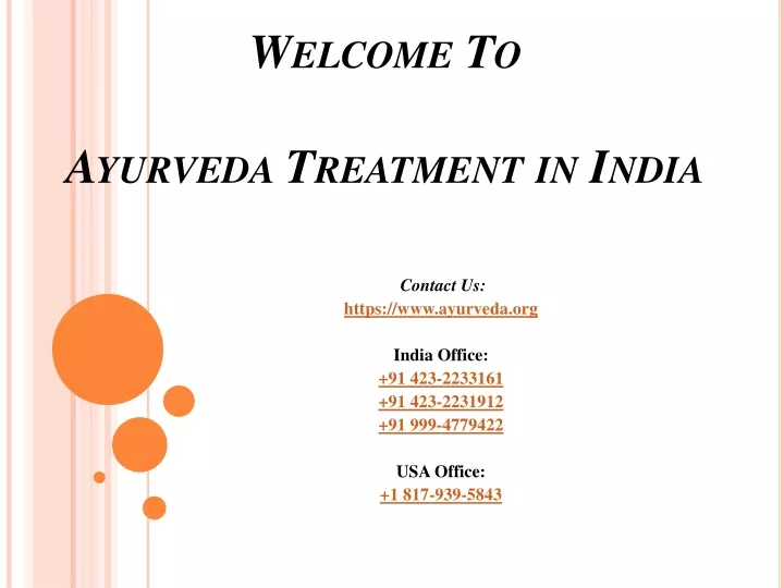 welcome to ayurveda treatment in india