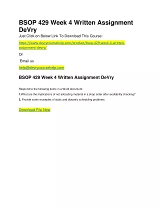 Bsop 429 week 4 written assignment devry