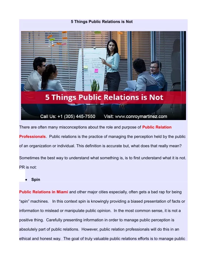 5 things public relations is not