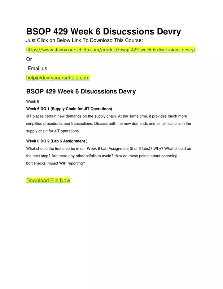 bsop 429 week 6 disucssions devry just click