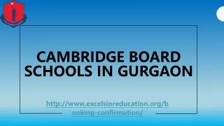 Cambridge board schools in Gurgaon