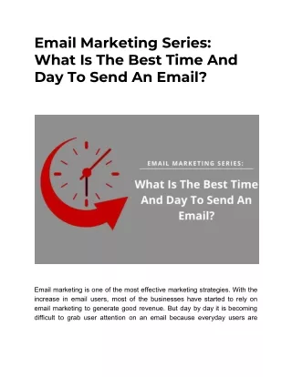 What Is The Best Time And Day To Send An Email?