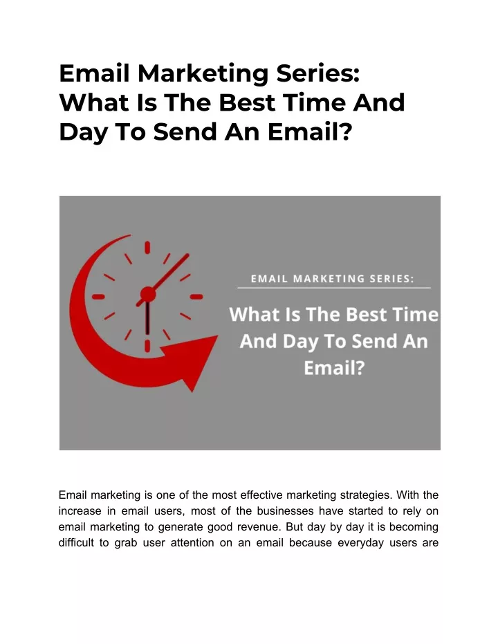 email marketing series what is the best time