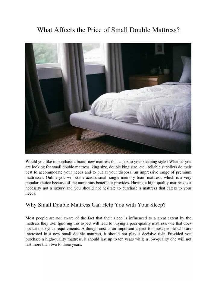 what affects the price of small double mattress
