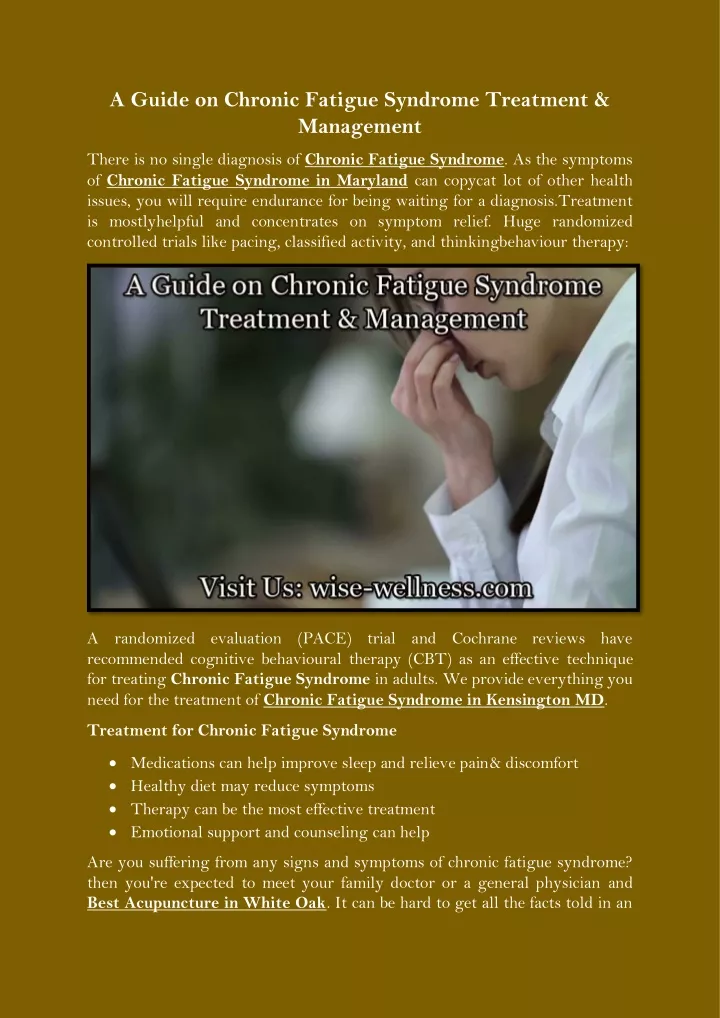 a guide on chronic fatigue syndrome treatment