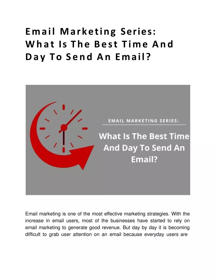 email marketing series what is the best time and day to send an email