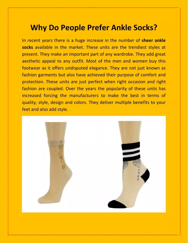 why do people prefer ankle socks