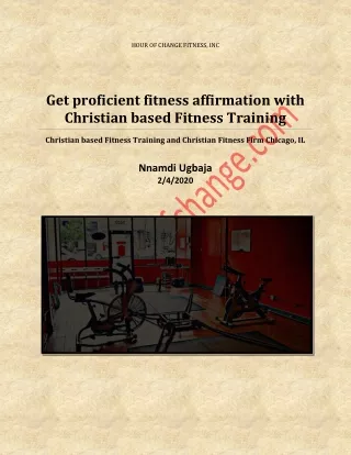 Get proficient fitness affirmation with Christian based Fitness Training