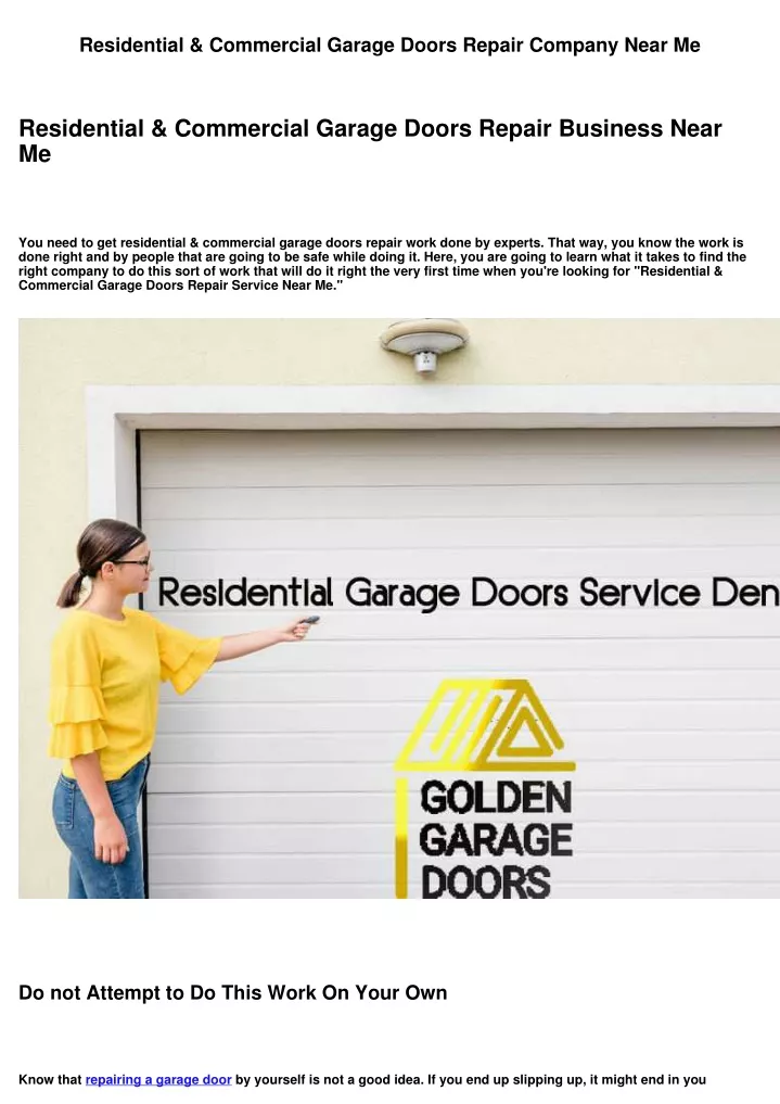 residential commercial garage doors repair
