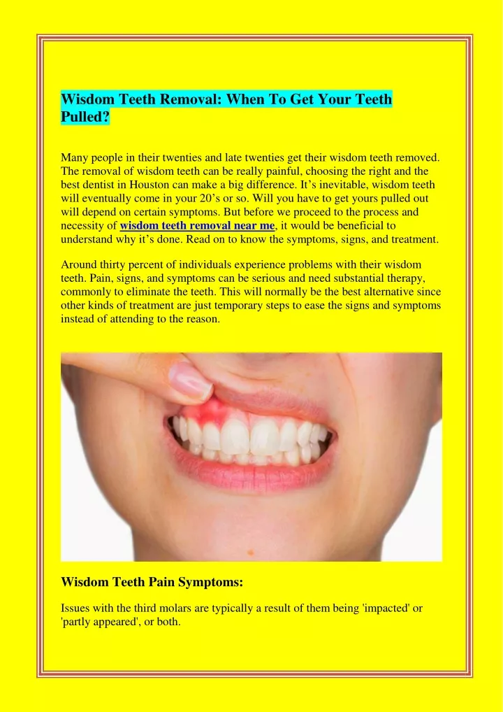 wisdom teeth removal when to get your teeth