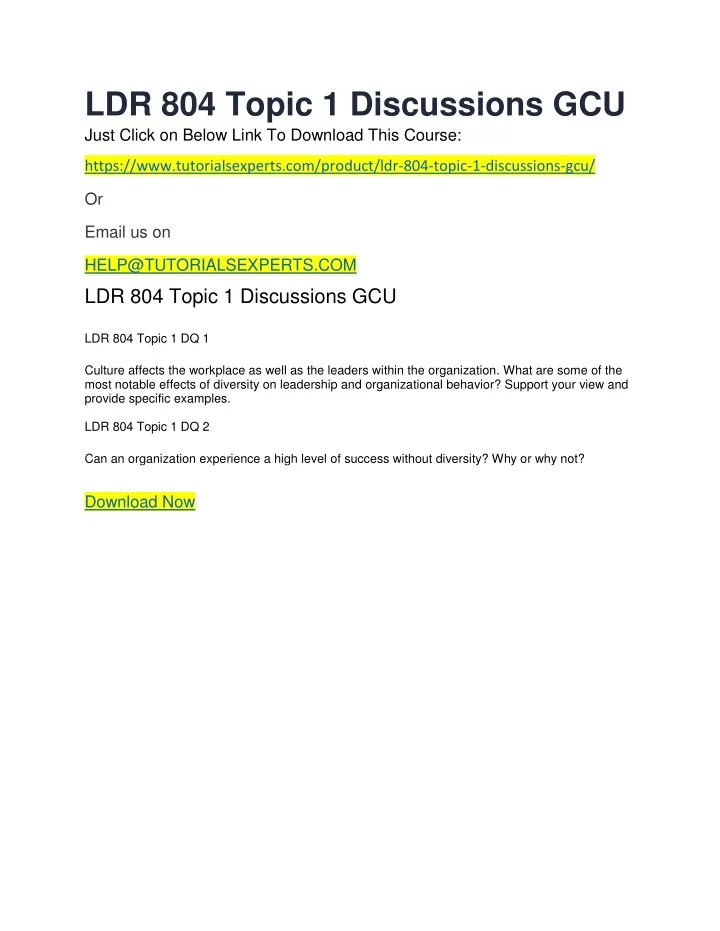 ldr 804 topic 1 discussions gcu just click