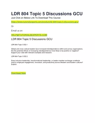 ldr 804 topic 5 discussions gcu just click