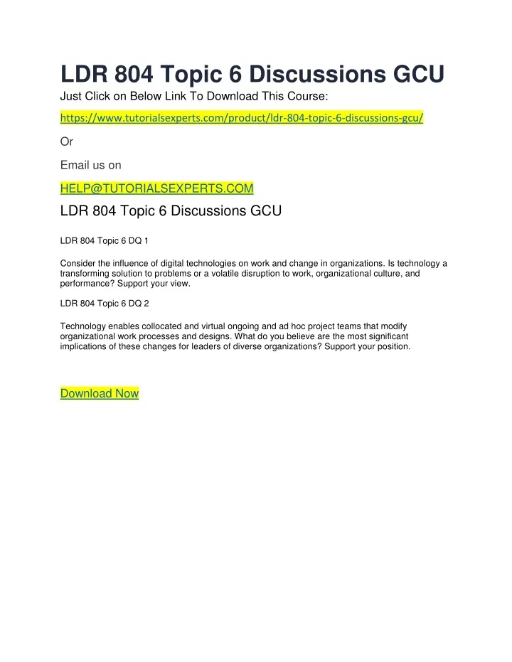 ldr 804 topic 6 discussions gcu just click