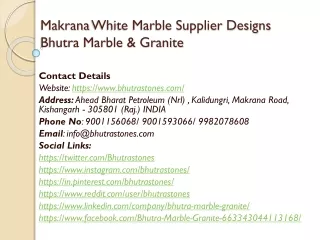 Makrana White Marble Supplier Designs Bhutra Marble & Granite