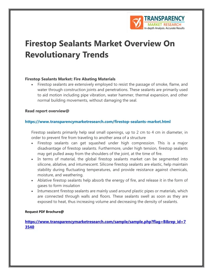 firestop sealants market overview