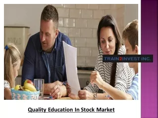 Quality Education In Stock Market Education