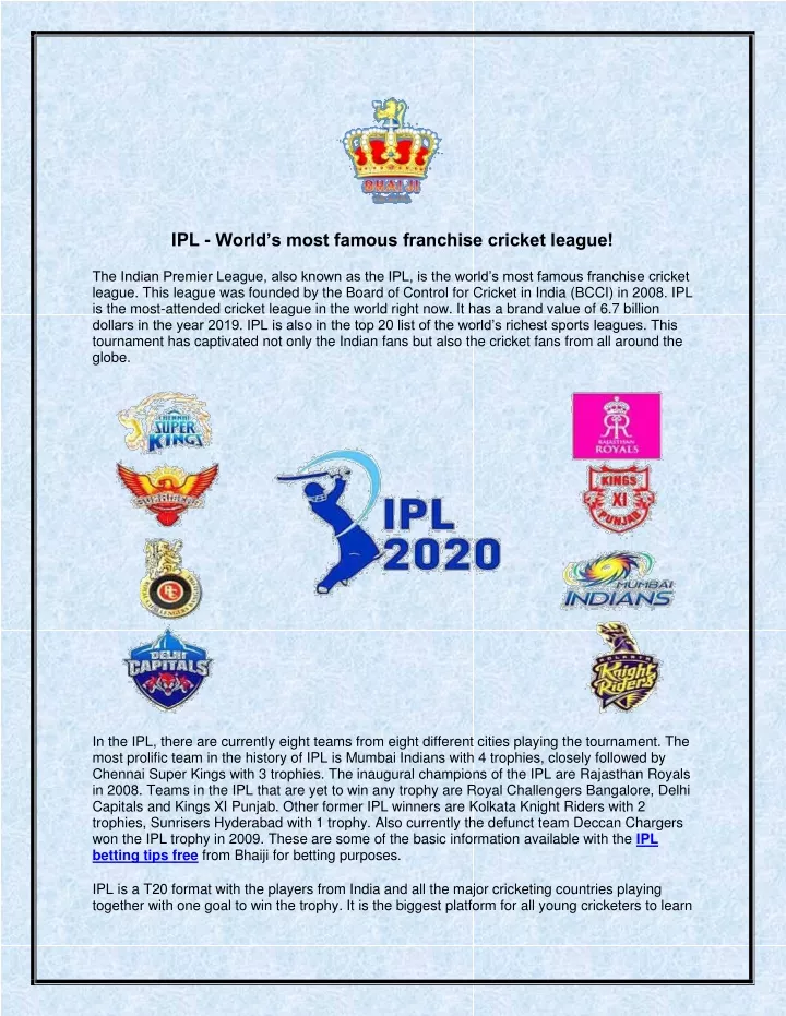 ipl world s most famous franchise cricket league