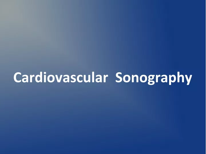 cardiovascular sonography