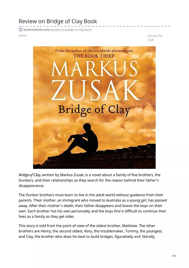 review on bridge of clay book