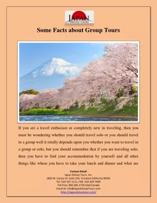 Some Facts About Group Tours
