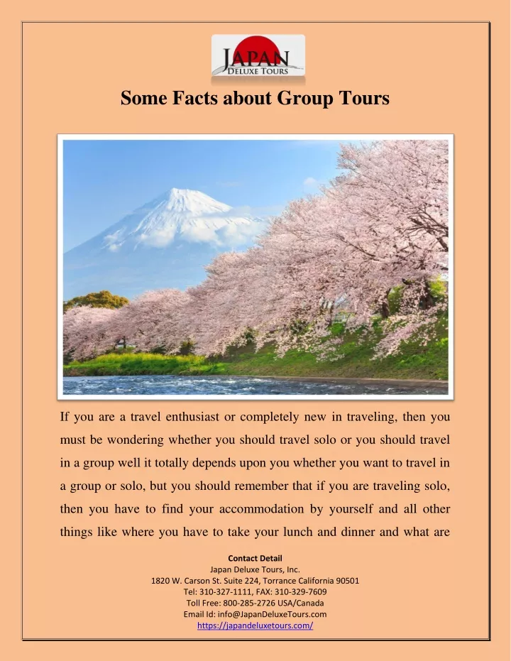 some facts about group tours