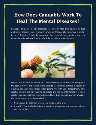 How Does Cannabis Work To Heal The Mental Diseases?