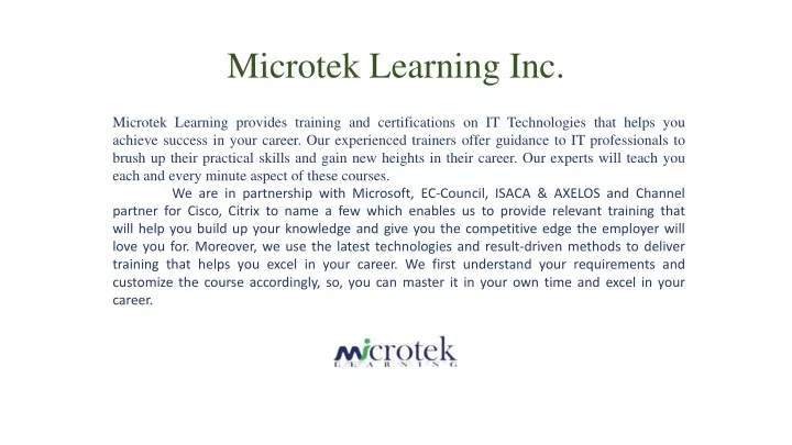 microtek learning inc