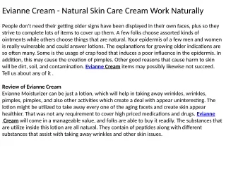 Evianne Cream - Natural Skin Care Cream Work Naturally